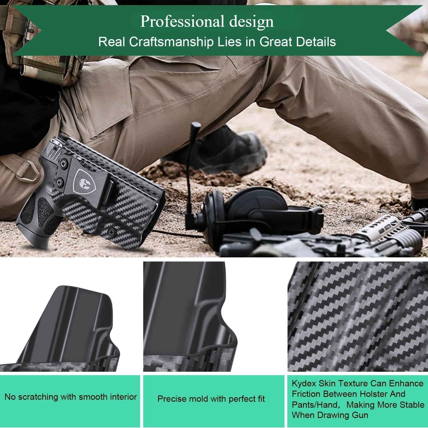 Carbon Fiber Kydex Holster for Taurus G2C G3C Millennium PT111 G2 PT140  9mm | WARRIORLAND