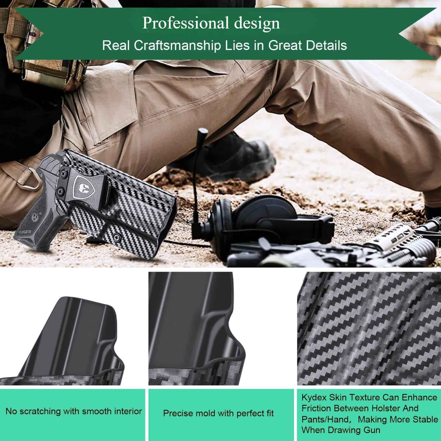 Ruger Security 9mm Compact Holster IWB Carbon Fiber Kydex | WARRIORLAND