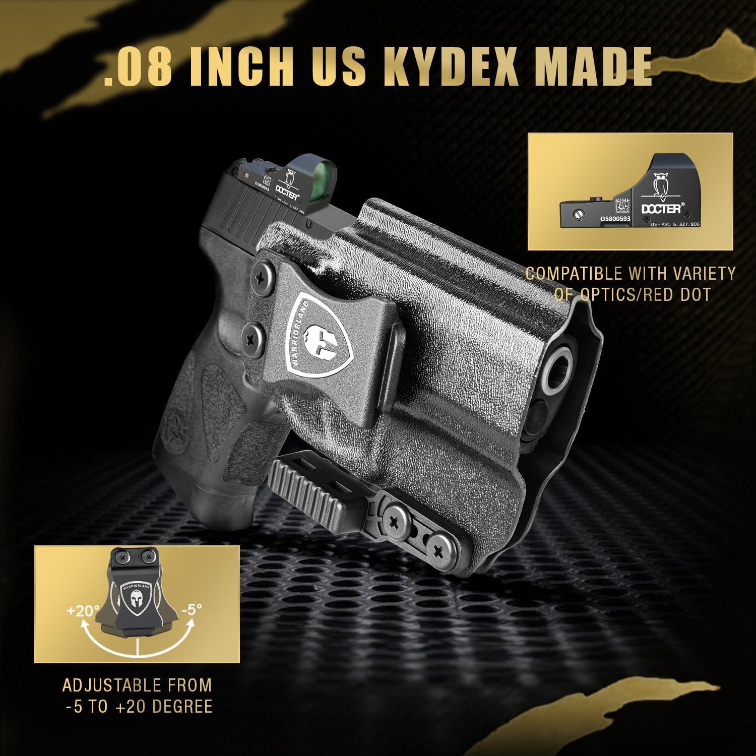 IWB Kydex Holster with Claw Attachment and Optic Cut Fit Taurus G3 Pistol, Inside Waistband Appendix Carry 9mm G3 Holster, Adj. Cant & Retention, Right Hand|WARRIORLAND - WARRIORLAND