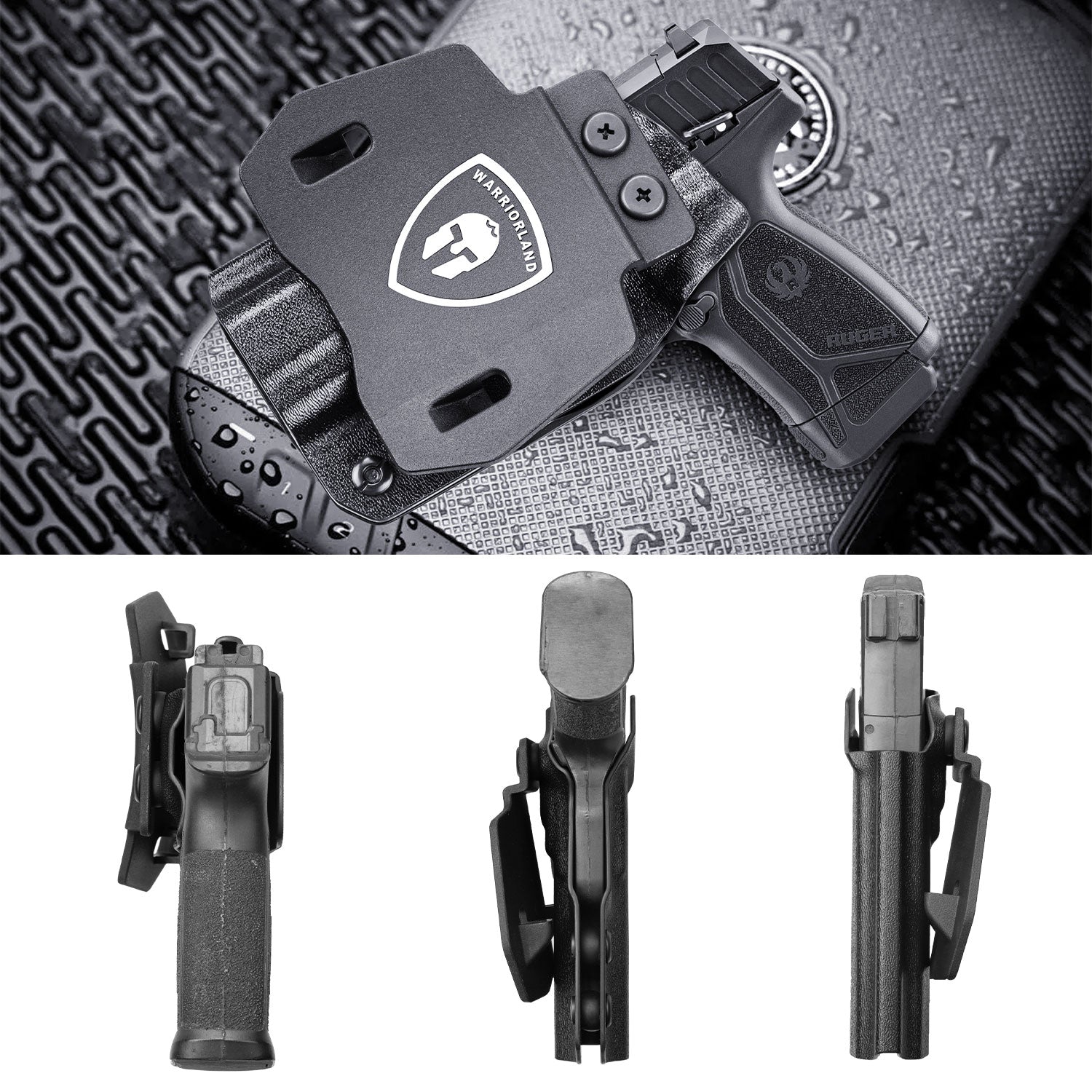 OWB Holster Optics Cut Fit Ruger Max-9 Pistol, Outside Waistband Open Carry Max 9 Holster with 1.75 Inch Paddle, Adj. Retention & Cant, Right Hand|WARRIORLAND - WARRIORLAND