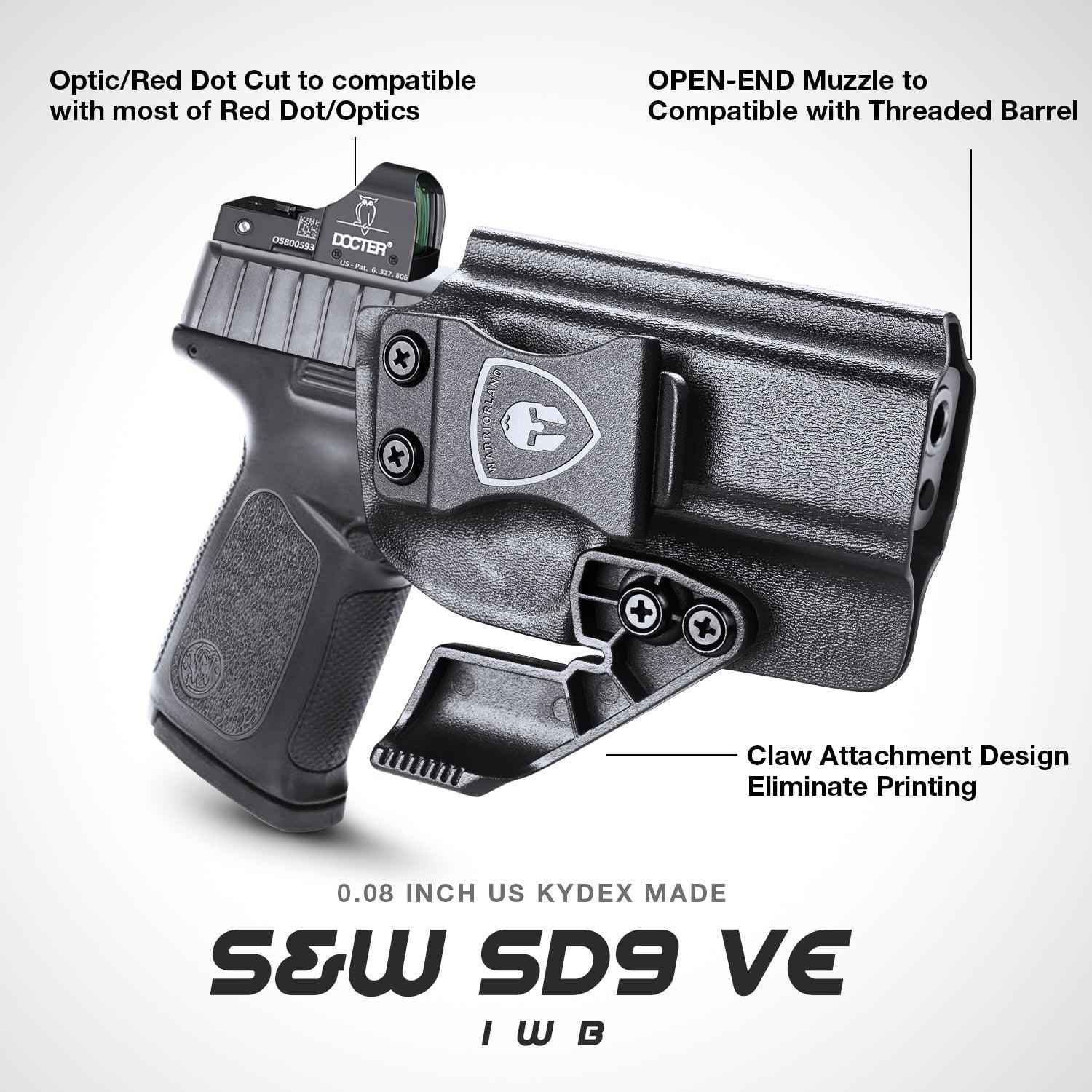 Smith & Wesson SD9 SD40 VE Inside Waistband Concealed Carry Holster with Claw Holsters for Fat Guys | WARRIORLAND