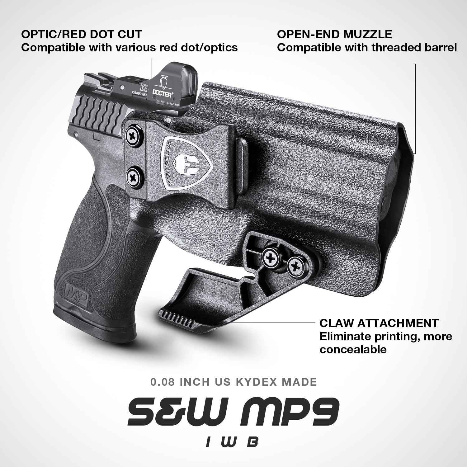Smith & Wesson M&P 9/.40 Compact/Full Size Kydex IWB Holster with Claw for Fat Guys | WARRIORLAND