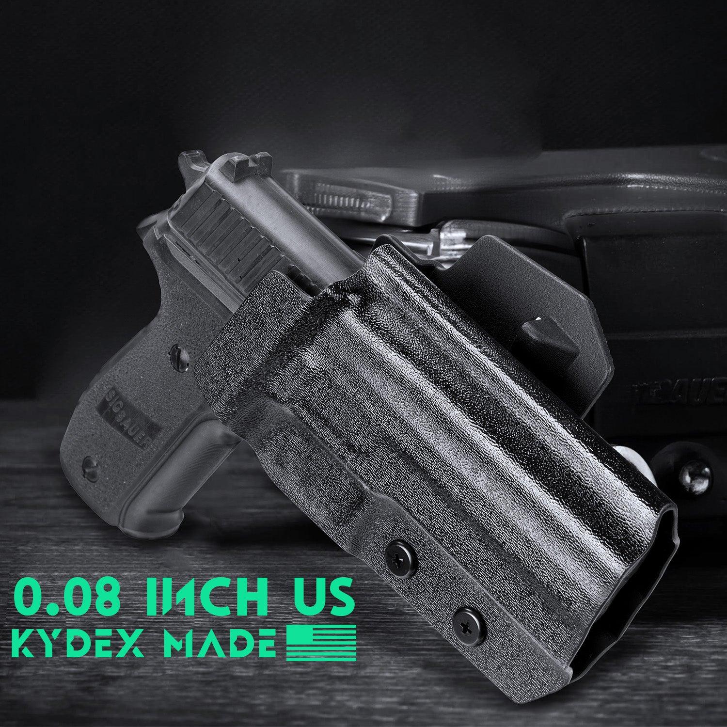 Sig P226 Holster OWB Kydex Holster Optics Cut: Sig Sauer P226 LEGION'' Pistol, Outside Waistband Open Carry P226 Holster with 1.75 Inch Paddle, Adj. Retention, Right Hand|WARRIORLAND - WARRIORLAND