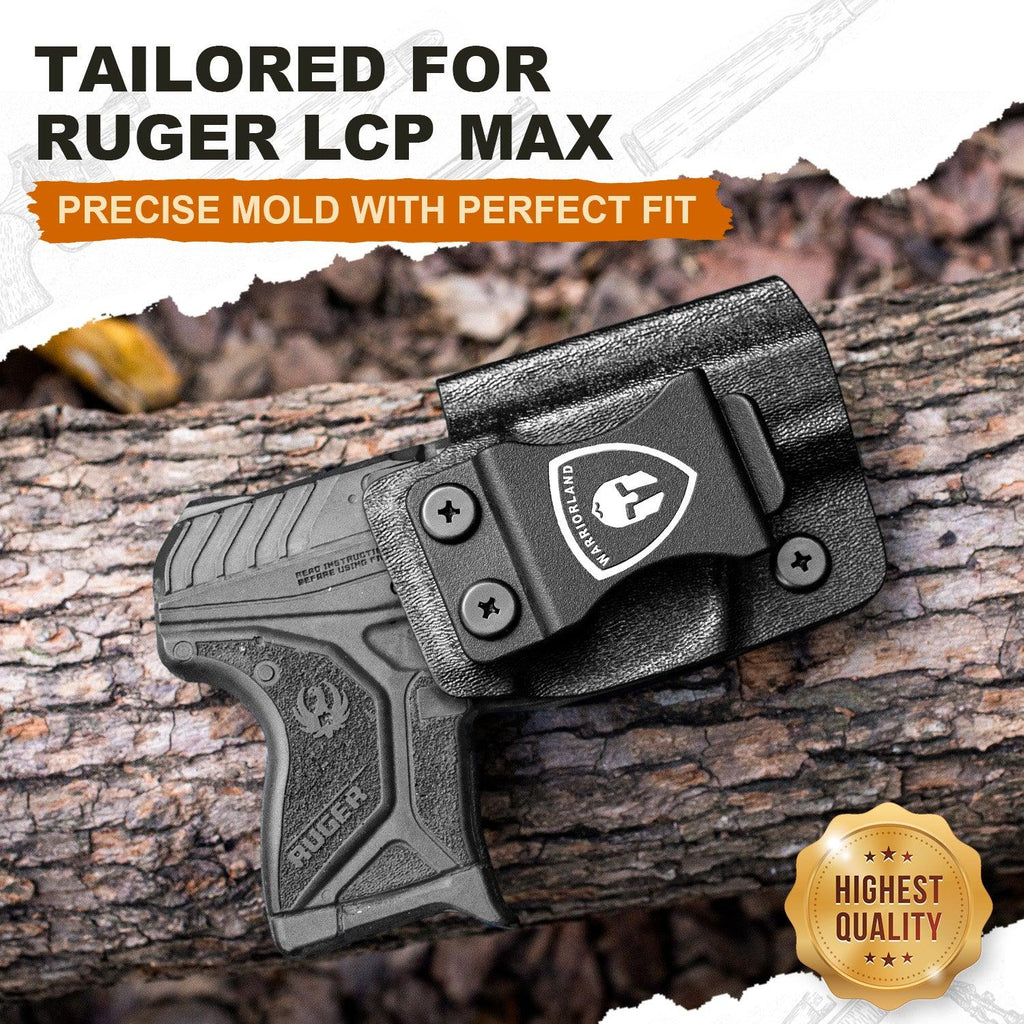 Ruger LCP MAX Holster IWB Kydex Holster Optics Cut: Ruger LCP Max .380 Pistol, Inside Waistband Appendix Carry MAX .380 Holster, Adj. Retention & Cant, Right/Left Hand Optional|WARRIORLAND - WARRIORLAND