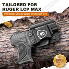 Ruger LCP MAX Holster IWB Kydex Holster Optics Cut: Ruger LCP Max .380 Pistol, Inside Waistband Appendix Carry MAX .380 Holster, Adj. Retention & Cant, Right/Left Hand Optional|WARRIORLAND - WARRIORLAND