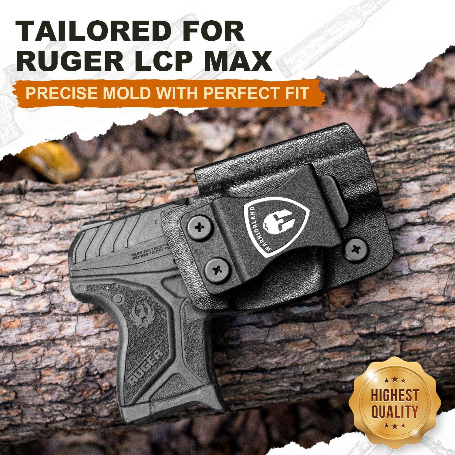 Ruger LCP MAX Holster IWB Kydex Holster Optics Cut: Ruger LCP Max .380 Pistol, Inside Waistband Appendix Carry MAX .380 Holster, Adj. Retention & Cant, Right/Left Hand Optional|WARRIORLAND - WARRIORLAND