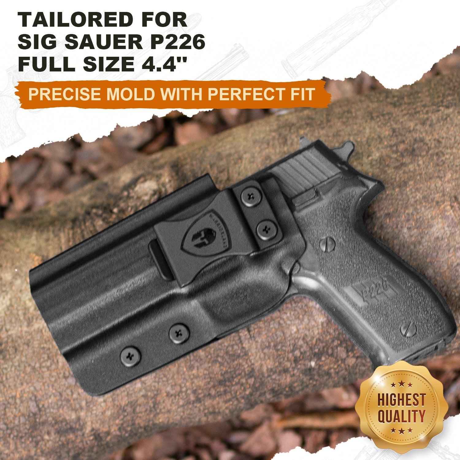 P226 Holster IWB Kydex Holster Optics Cut for P226 LEGION'' Barrel, Inside Waistband Appendix Concealed Carry Holster P226, Adj. Cant & Posi-Click Retention, Right Hand/Left Hand Optional