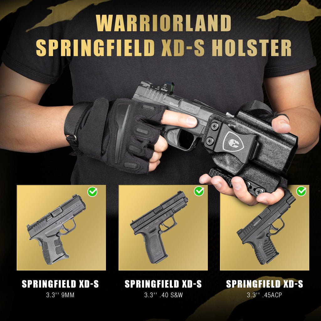 IWB Kydex Holster with Claw Attachment and Optic Cut Fit Springfield XD-S 3.3'' Pistol, Inside Waistband Appendix Carry XDS Holster, Adj. Cant & Retention, Right Hand|WARRIORLAND - WARRIORLAND