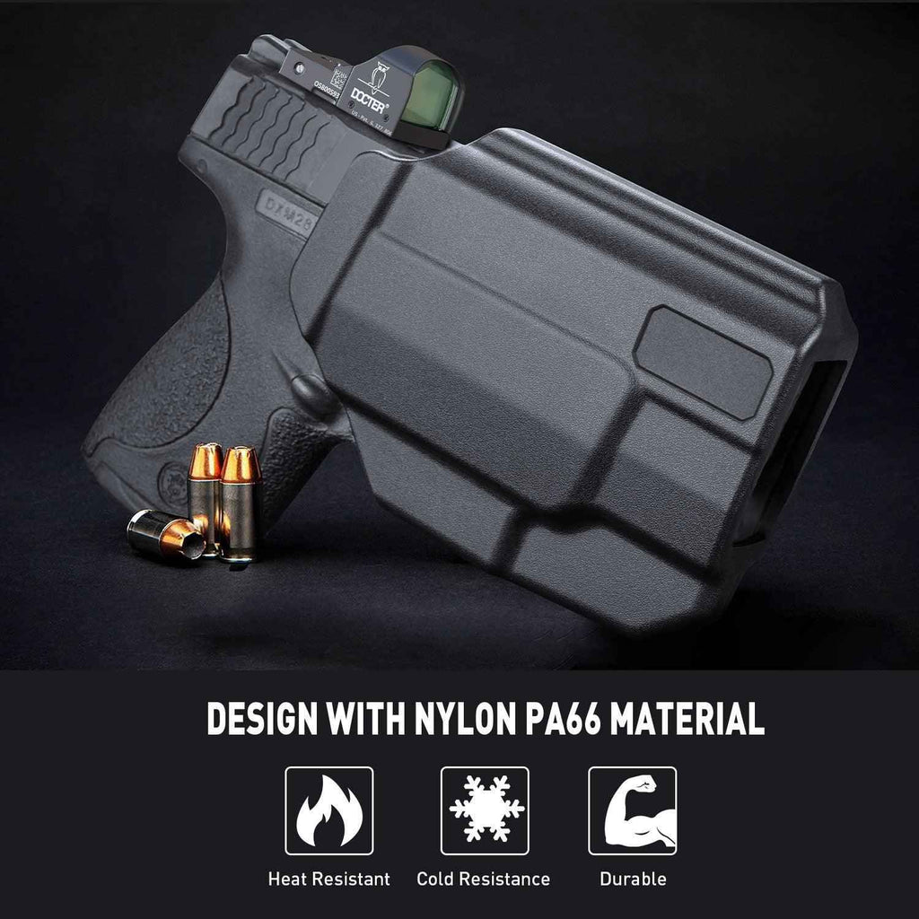 Level II Retention Thumb Release OWB Holster M&P 9 SHIELD M2.0 INTEGRATED CRIMSON TRACE RED/GREEN LASER NTS-Incompatible with any Laser/Light