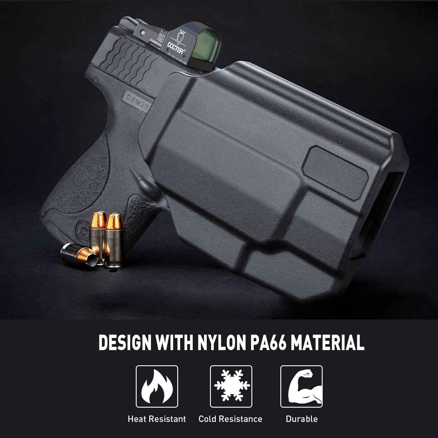 Level II Retention Thumb Release OWB Holster M&P 9 SHIELD M2.0 INTEGRATED CRIMSON TRACE RED/GREEN LASER NTS-Incompatible with any Laser/Light