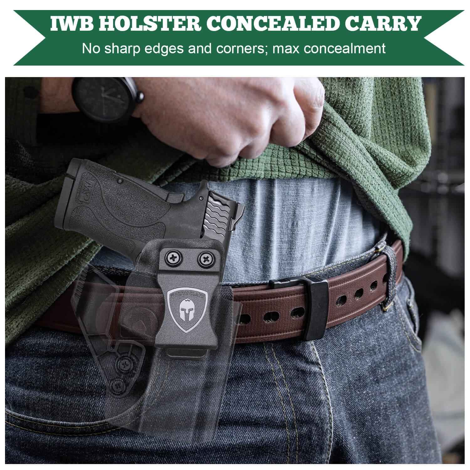 Smith & Wesson M&P Shield 9mm 380 EZ Kydex IWB Holster with Claw  for Fat Guys | WARRIORLAND