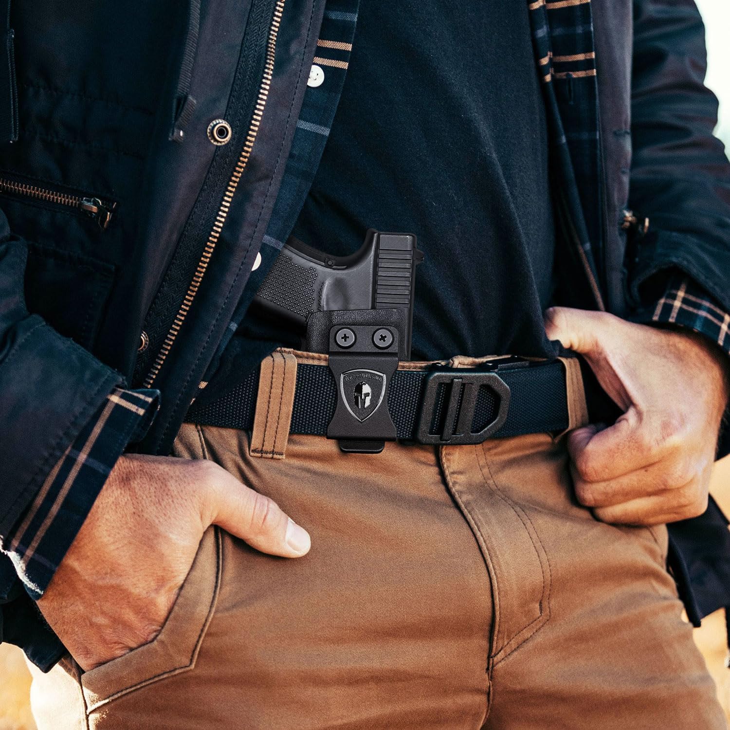 WARRIORLAND IWB Kydex Holster for Glock 43X MOS / 48 MOS with TLR-7X Sub or TLR-7 HL-X Sub – Optic Cut | Full Sweat Guard | Posi-Click Retention | Adj. Cant & Retention, Right Hand - WARRIORLAND