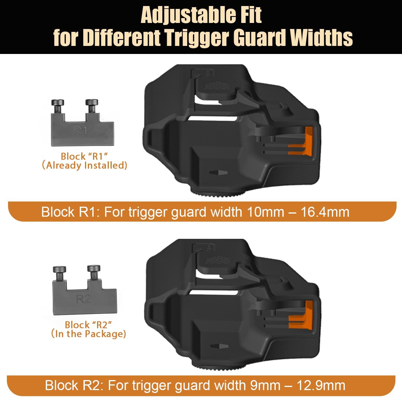 WARRIORLAND Universal OWB Gun Holster w/Optic Cut Ready – Fits Most Popular Compact to Full Size Handguns with 4”–5.3” Barrel – Level II Retention, 360° Adjustable Paddle for 1.5-2.0