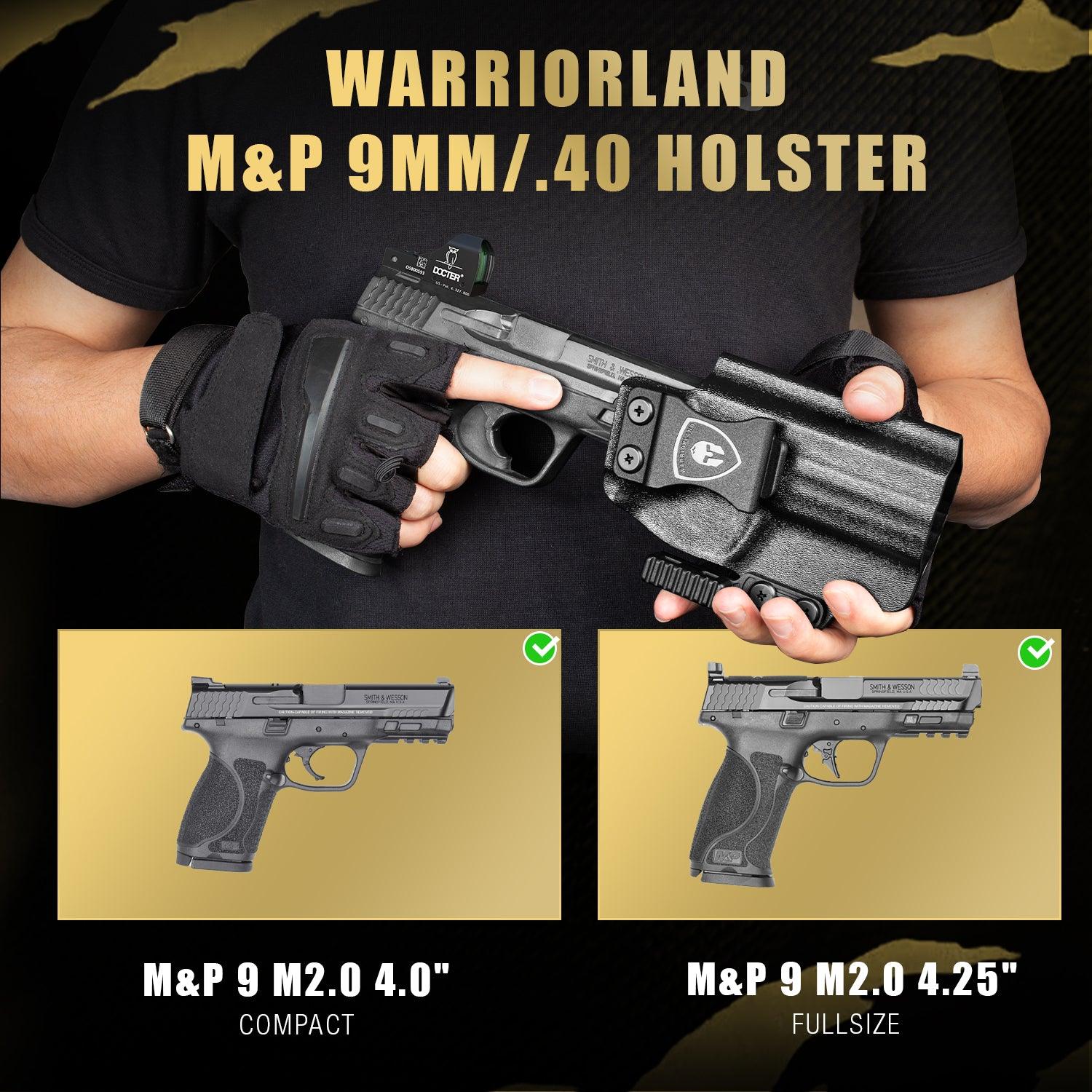 IWB Kydex Holster with Claw Attachment and Optic Cut Fit Smith & Wesson M&P 9mm / .40 Pistol, Inside Waistband Appendix Carry M&P 9mm Holster, Adj. Cant & Retention, Right Hand|WARRIORLAND - WARRIORLAND