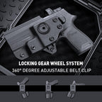 WARRIORLAND OWB KYDEX Holster Thumb Release & Optics Cut Fit: Sig P320 Compact M18 / P320 Full Size M17 / P320-XFIVE Legion, Outside Waistband 360 Degree Adj. Fits 1.5"-2.25" Belt, Right Hand - WARRIORLAND