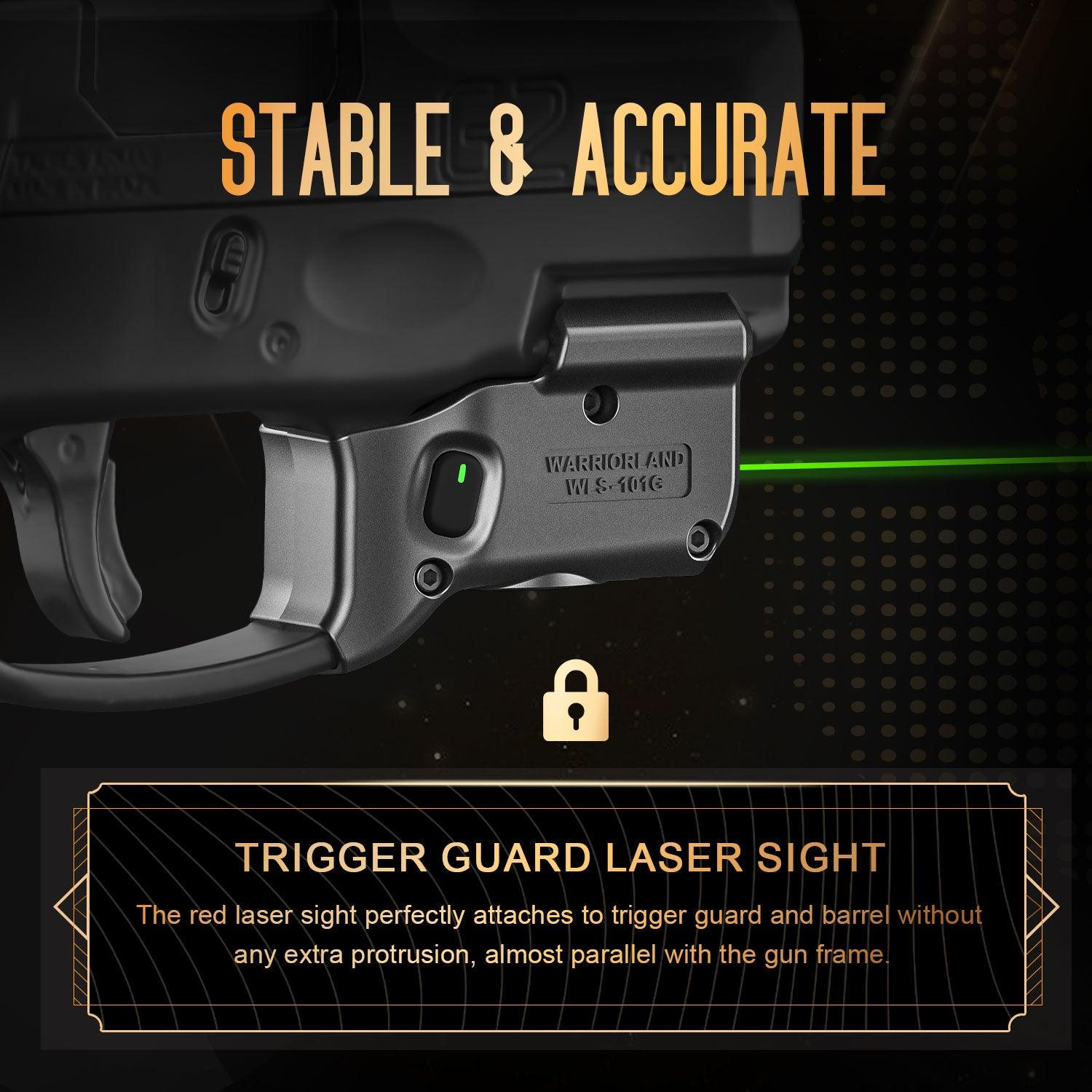WARRIORLAND Green Laser Sight Tailored Fit Taurus G2C / Taurus G3C / Millennium G2 PT111 & PT140/Taurus G3, Ultra Compact G2C Beam Sight, Gun Sight with Ambidextrous On/Off Switch & Power Indicator, WLS-101G - WARRIORLAND