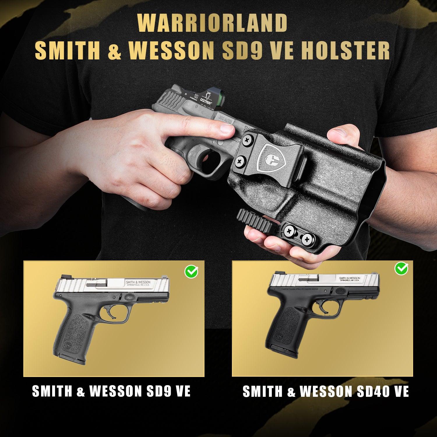 IWB Kydex Holster with Claw Attachment and Optic Cut Fit Smith & Wesson SD9VE & SD40VE Pistol, Inside Waistband Appendix Carry SD9 VE Holster, Adj. Cant & Retention, Right Hand|WARRIORLAND - WARRIORLAND
