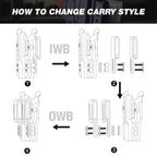 Glock 43/43X/MOS IWB & OWB Convertible Holster Holsters, Optic Ready, Adj Ride Height,Right Hand | Warriorland