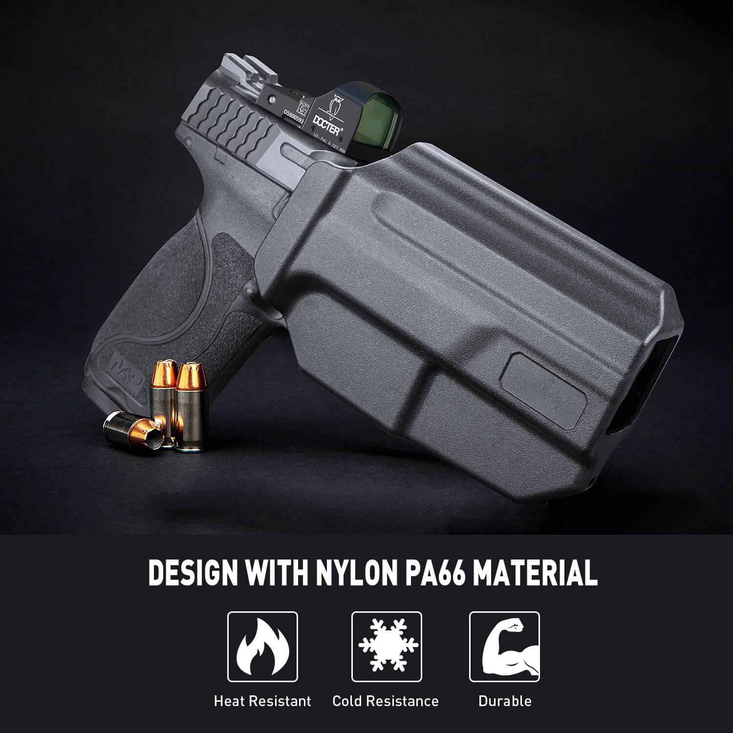 Level II Retention Thumb Release OWB Holster S&W M&P 9mm Polymer Holster Appendix Open Carry Trigger Guard with Red Dot Optics Cut | WARRIORLAND
