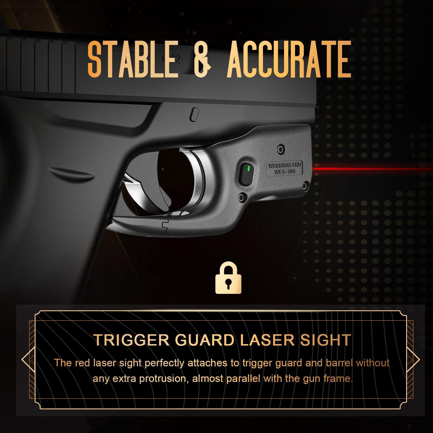 Red Laser Sight Designed to Fit Glock G42 with Holster Combo, Red Beam Sight with Power Indicator, Custom-Made IWB Kydex Holster Right Hand, Windage and Elevation Adjustment, WLS-105|WARRIORLAND - WARRIORLAND