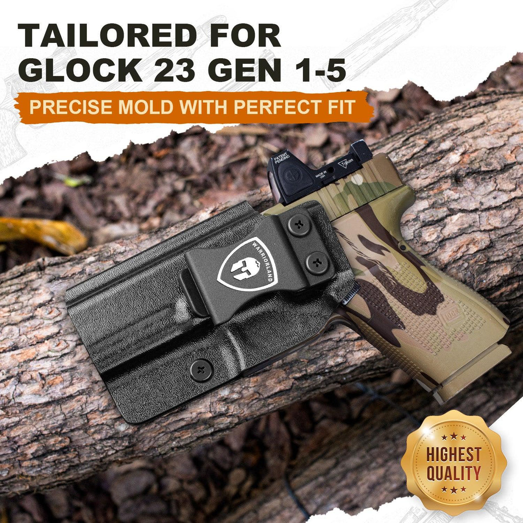 G23 Holster IWB Kydex Holster Optics Cut Fit G23 Gen 1-5 Pistol, Inside Waistband Appendix Carry G23 Gen 5 9mm Holster, Adj. Retention & Cant, Right Hand/Left Hand Optinal|WARRIORLAND - WARRIORLAND