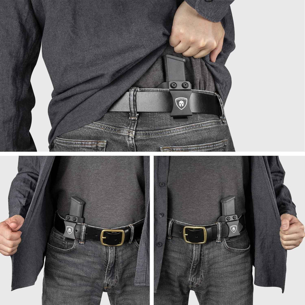 Universal Mag Carrier IWB OWB with 1.75 Inch Steel Clip 9mm/.40/.45ACP/.380 Single Double Stack
