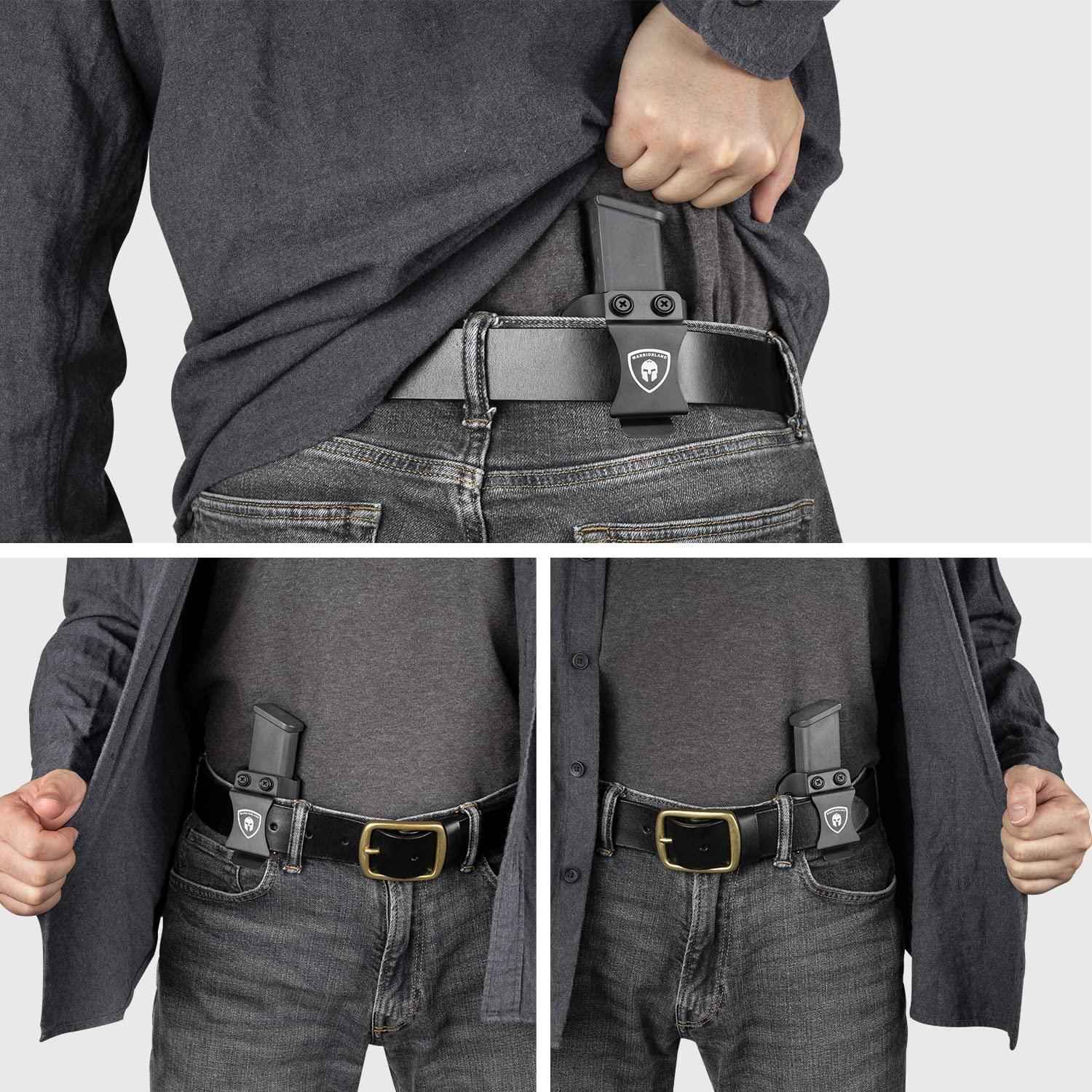 Universal Mag Carrier IWB OWB with 1.75 Inch Steel Clip 9mm/.40/.45ACP/.380 Single Double Stack