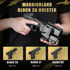 IWB Kydex Holster with Claw Attachment and Optic Cut Fit G26 Gen 1-5 / G27 & G33 Gen 3-4 Pistol, Inside Waistband Appendix Carry G26 Holster, Adj. Cant & Retention, Right Hand|WARRIORLAND - WARRIORLAND