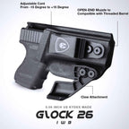 IWB Kydex Holster with Claw for Glock 26, Optic Ready Holster, Metal Belt Clip, 0.06 inch Kydex | Right/Left Hand