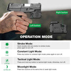 Mini Gun Light with Kydex Holster Tailored Made for Taurus G2C / Taurus G3C /Millennium G2 PT111 Pistol LED Tactical Flashlight