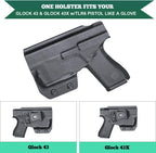WARRIORLAND IWB Kydex Holster Fit Glock 43/43X with TLR-6 /TLR-6 HL - Not Fit MOS, Inside Waistband Holster, Adj. Cant & Retention, Right/Left Hand Option - WARRIORLAND