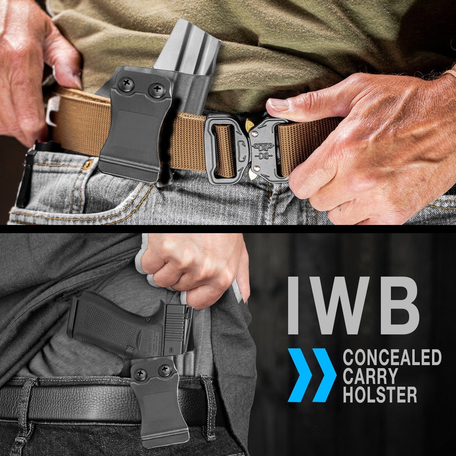 Warriorland Kydex IWB Holster, Compatible with Taurus G2C Taurus G3C Taurus G3C TORO Taurus G3 Taurus PT111 Millennium G2 Taurus PT140 Millennium G2 Pistol, Adj. Cant & Retention, Right Hand - WARRIORLAND