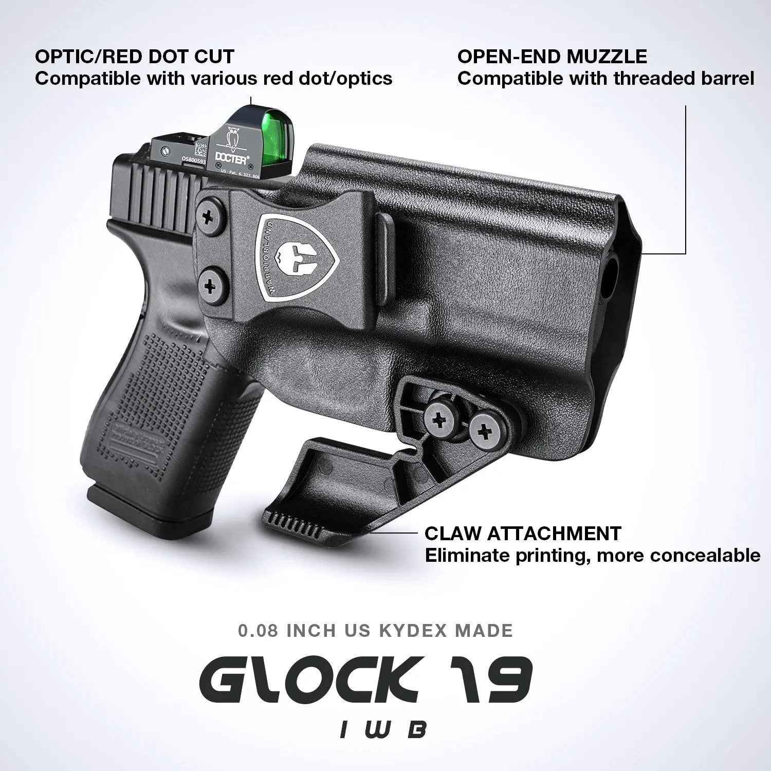 GLOCK Holster for Fat Guys with Claw and Red Dot Optics Cut for Gen3-5 Models | WARRIORLAND