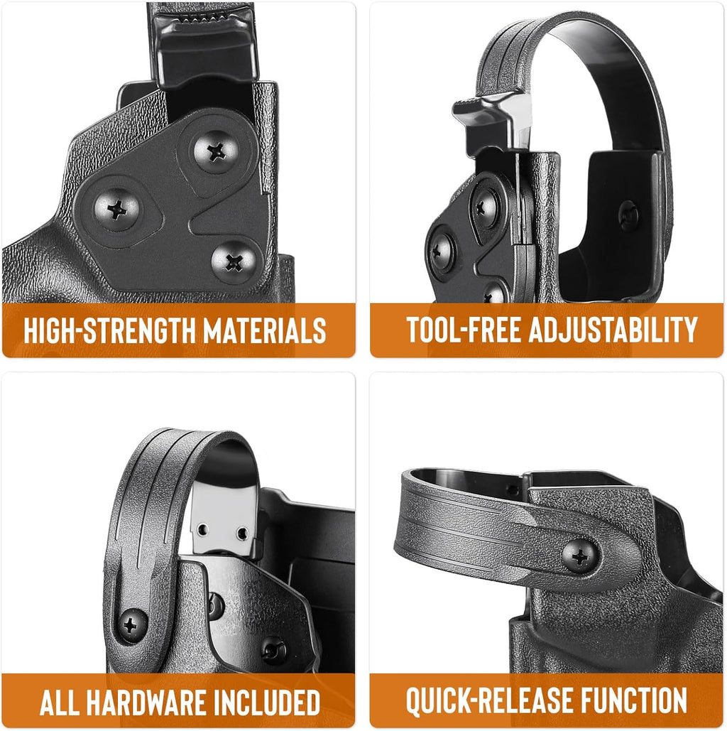 WARRIORLAND Level II Holster Retention Thumb Release Hood Kit - Impact-Resistant Polymer, Right/Left Hand Options, Compatible with Level II Holsters - WARRIORLAND