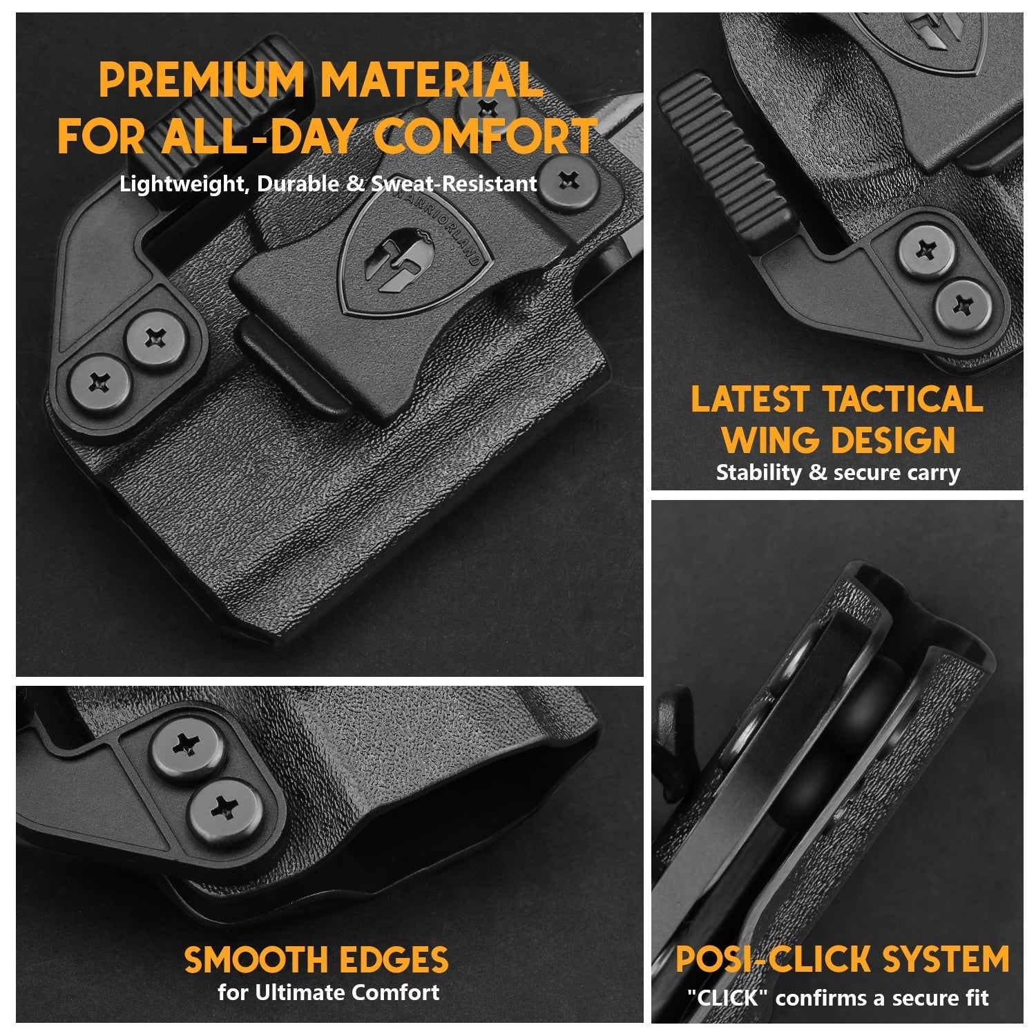 WARRIORLAND IWB Kydex Holster Compatible with S&W Bodyguard 2.0 – Concealed Carry Holster with Optic Cut, Claw, Adjustable Cant, Audible Lock, Inside Waistband Carry, Right Hand Draw - WARRIORLAND