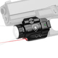 WARRIORLAND MB1 500 Lumens Pistol Light with Red Laser White LED Combo, Compact Weapon Light with Universal Rails fit for G17 G19 P365 1911 and Other 60+ Models, Tactical Light with Battery Indicator - WARRIORLAND