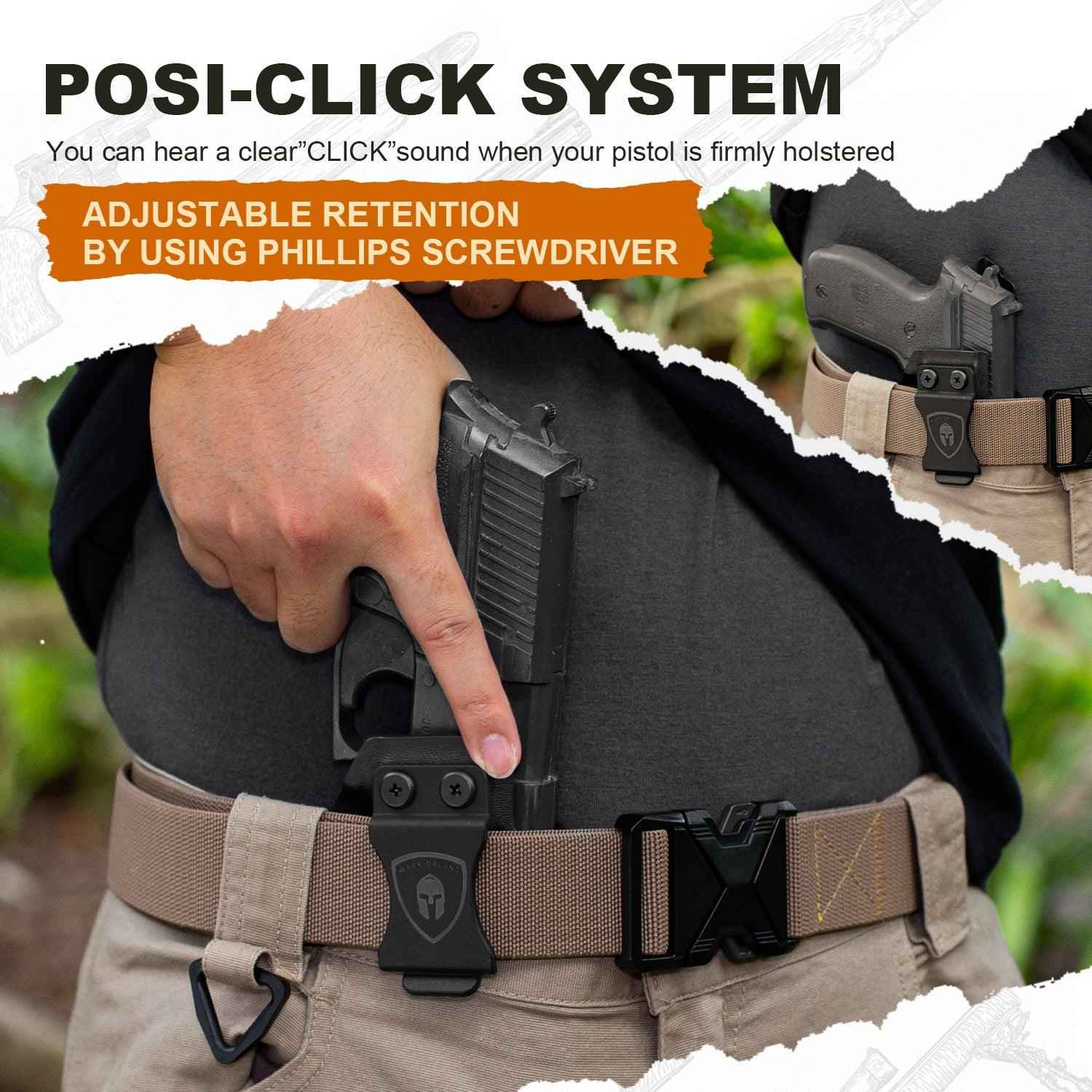Kydex IWB Holster with claw Optics Cut for P226 LEGION'' Barrel, Inside Waistband Appendix Concealed Carry Holster P226, Adj. Cant & Posi-Click Retention, Right Hand | WARRIORLAND