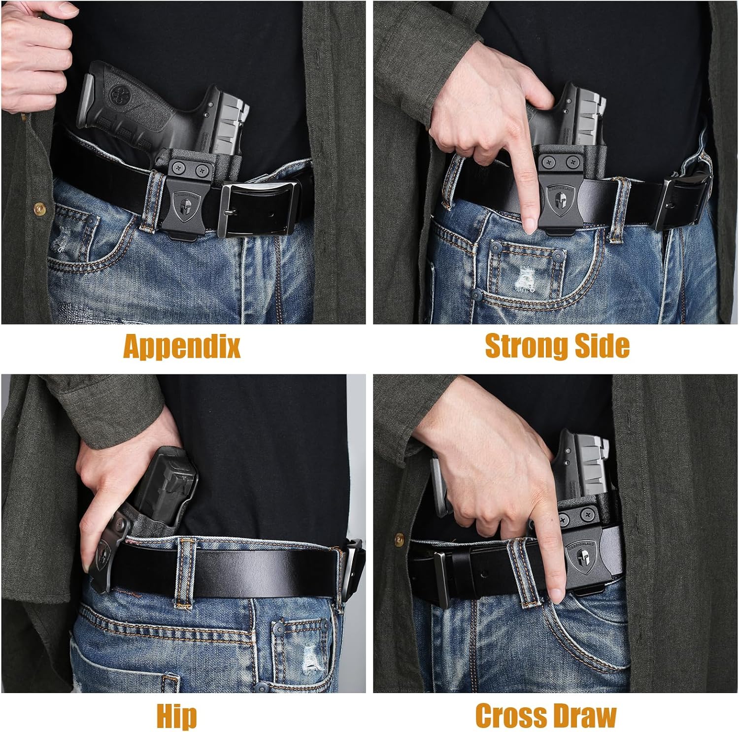 WARRIORLAND IWB Kydex Holster Compatible with Beretta APX Full Size Adjustable Cant & Retention Concealed Carry Posi-Click Lock Right Hand - WARRIORLAND