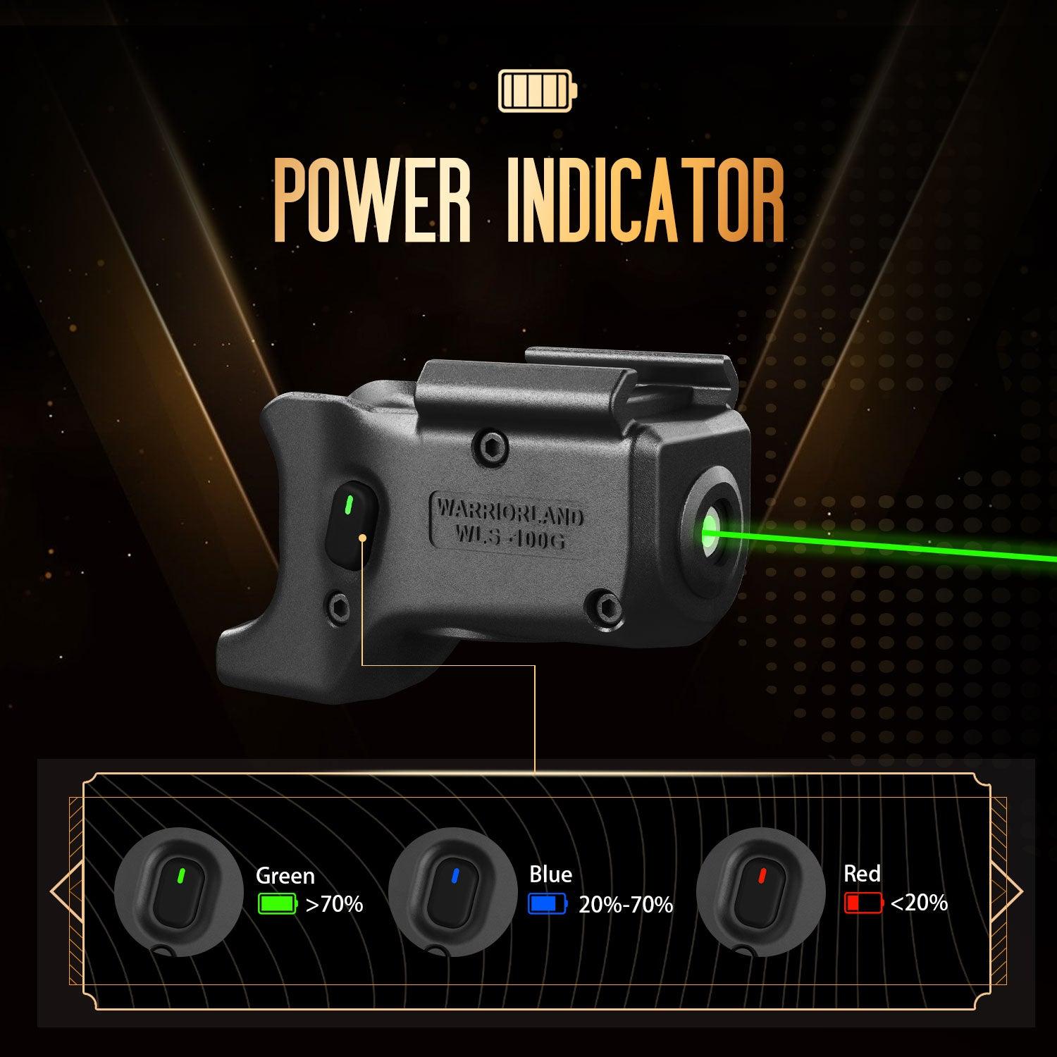 Green Laser Sight Tailored Fit G43X MOS / 48 MOS, Ultra Compact G43X MOS Beam Sight, Gun Sight with Ambidextrous On/Off Switch & Power Indicator, WLS-100G|WARRIORLAND - WARRIORLAND