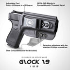 IWB Glock Holster for 17 19 23 26 32 Gen 4 5 19X 44 45 with Adjustable Ride Height and Metal Belt Clip | WARRIORLAND