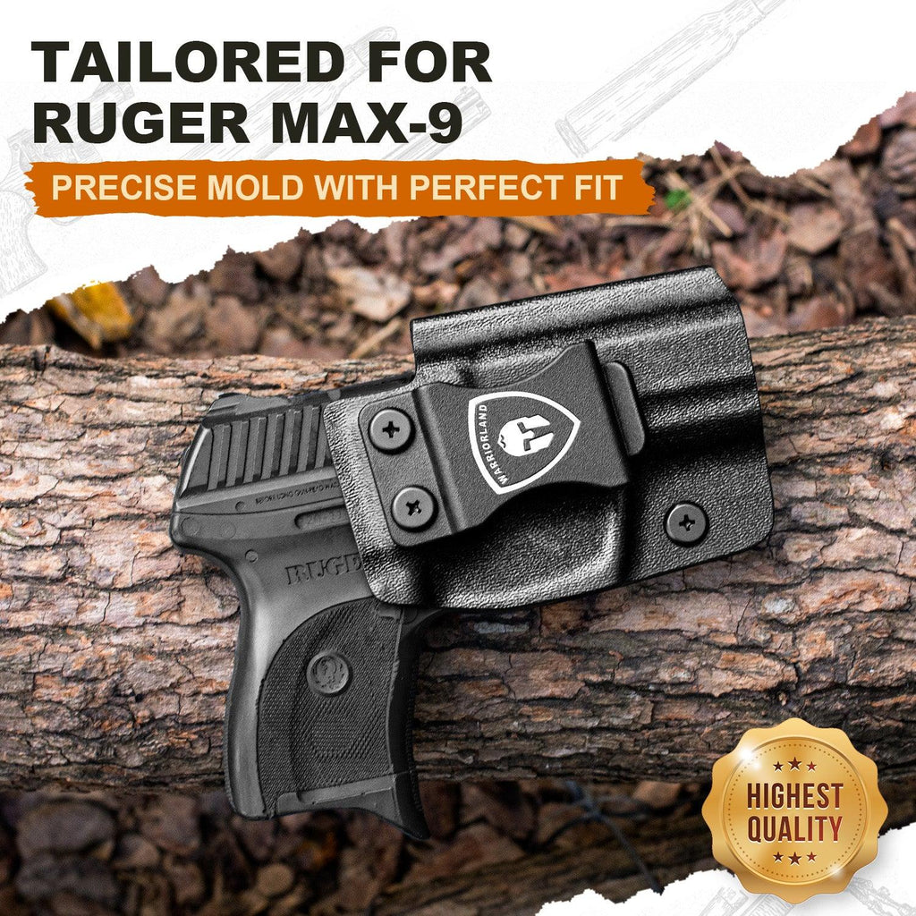Ruger MAX-9 Holster IWB Kydex Holster Optics Cut: Ruger Max 9 Pistol, Inside Waistband Appendix Carry MAX 9mm Holster, Adj. Retention & Cant, Right/Left Hand Optional|WARRIORLAND - WARRIORLAND