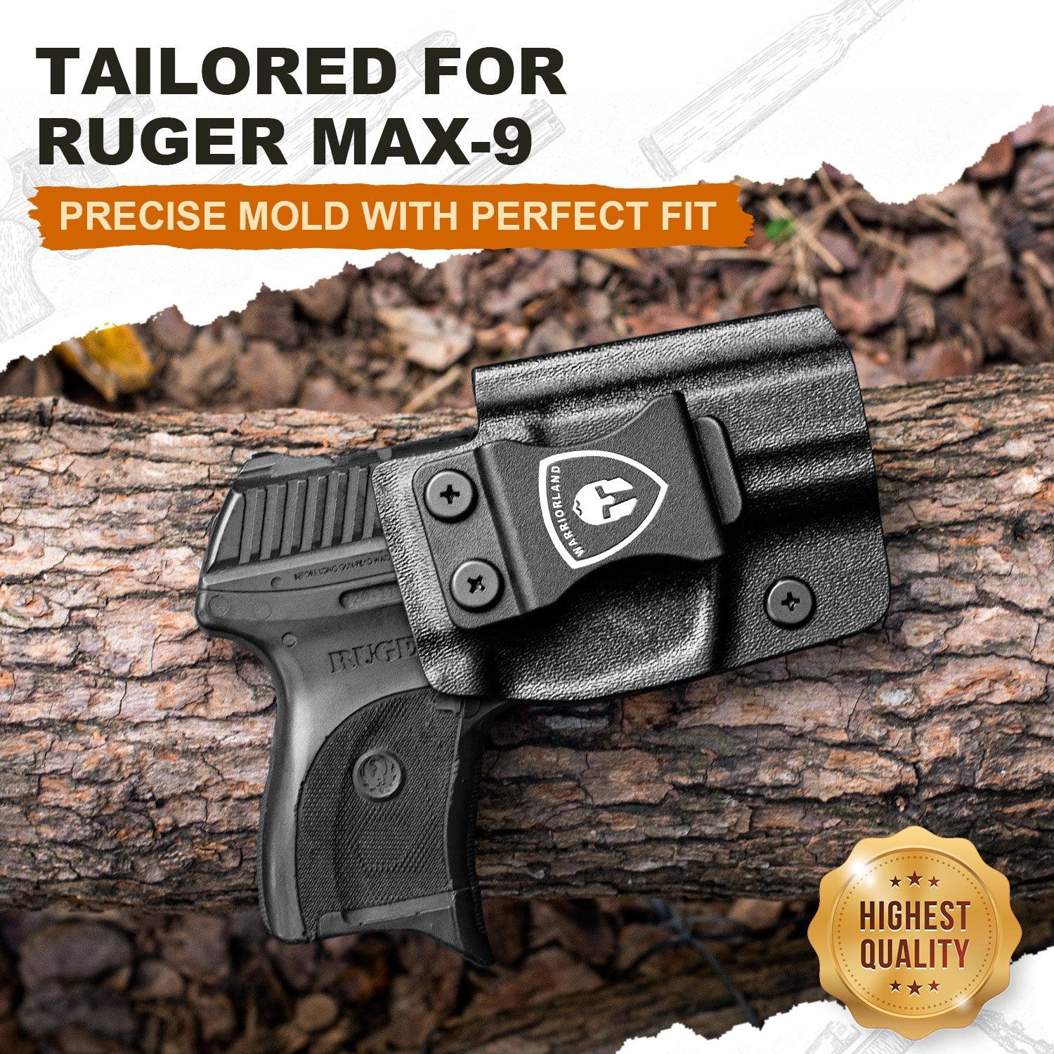 Ruger MAX-9 Holster IWB Kydex Holster Optics Cut: Ruger Max 9 Pistol, Inside Waistband Appendix Carry MAX 9mm Holster, Adj. Retention & Cant, Right/Left Hand Optional|WARRIORLAND - WARRIORLAND