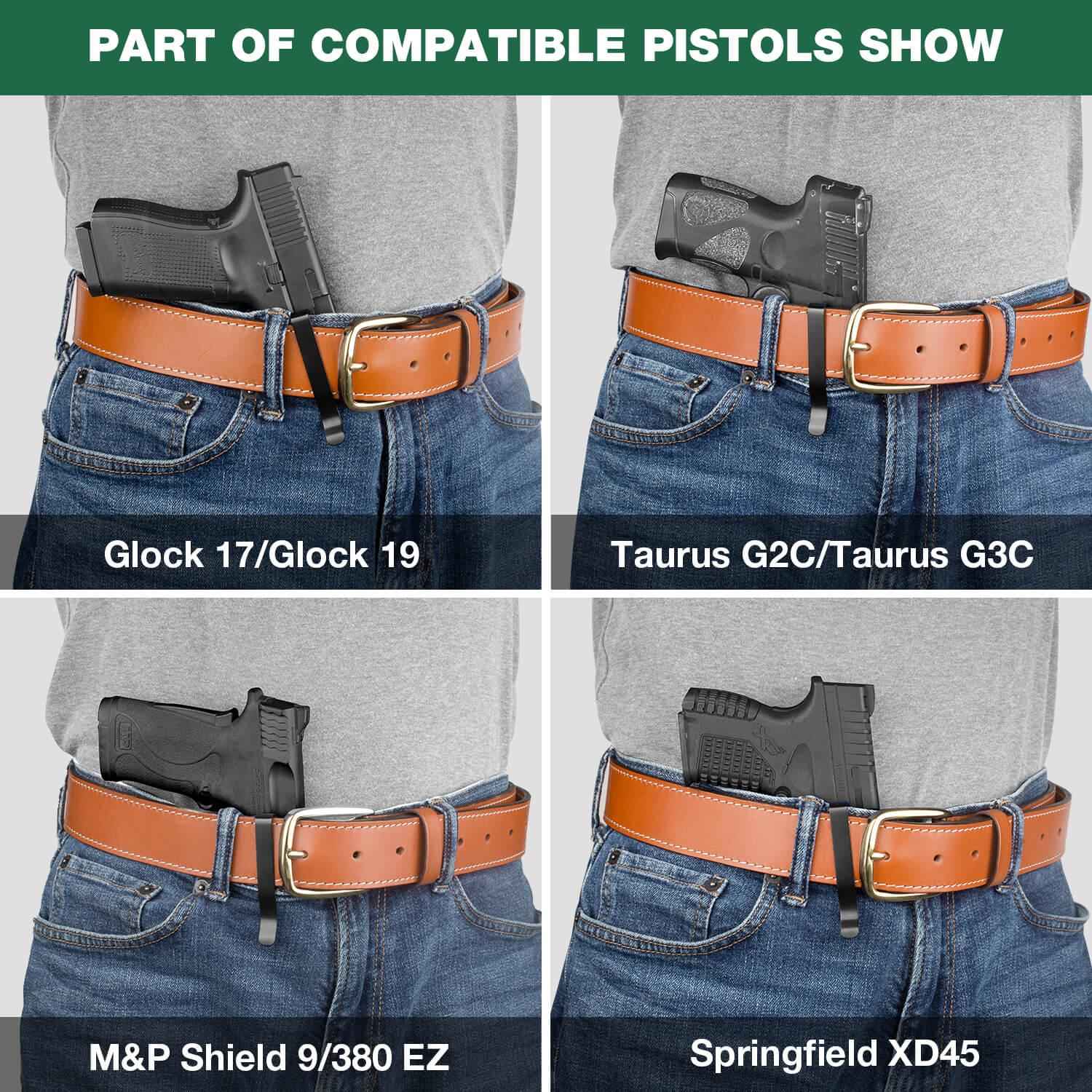 Universal Rail Gun Clip Low Profile Concealed Carry Fit for Gun w/ Rail 3.1 Inch | WARRIORLAND