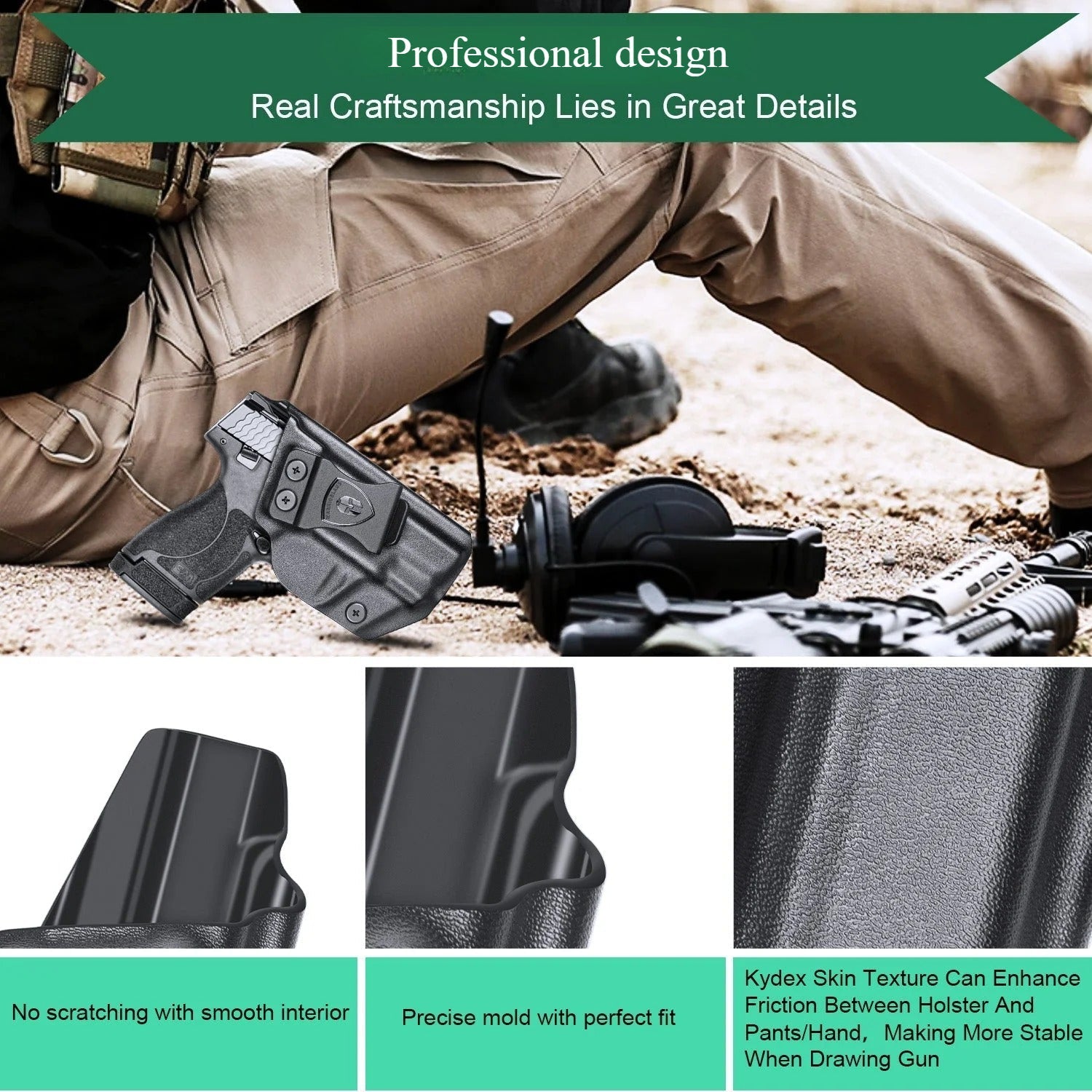 IWB Holster Fit M&P Shield 9mm &Smith & Wesson .40 3.1’’ M&P Shield M2.0 Compact Warriorland - WARRIORLAND