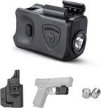 WARRIORLAND Mini Pistol Light with Kydex Holster Tailored Made Compatible with Glock 17/19/21/22 Gen 3 4 5 & G23/32 Gen 4 Pistol, 150 Lumen Glock Railed Handgun Light, LED Tactical Flashlight SL-1 - WARRIORLAND