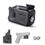WARRIORLAND Mini Pistol Light with Kydex Holster Tailored Made Compatible with Glock 17/19/21/22 Gen 3 4 5 & G23/32 Gen 4 Pistol, 150 Lumen Glock Railed Handgun Light, LED Tactical Flashlight SL-1 - WARRIORLAND
