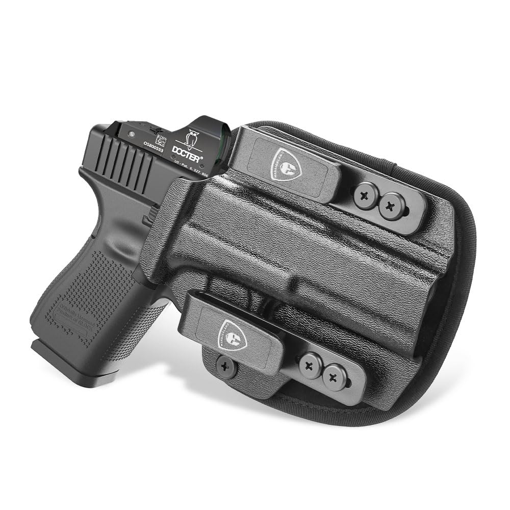 WARRIORLAND IWB Hybrid Kydex&Nylon Gun Holster for Glock 17 Gen 3 4 5 & G22 G31 Gen 3 4 & their MOS version,Optics Cut Pistol Holster,Concealed Carry Holster for Men/Women,Right Hand - WARRIORLAND