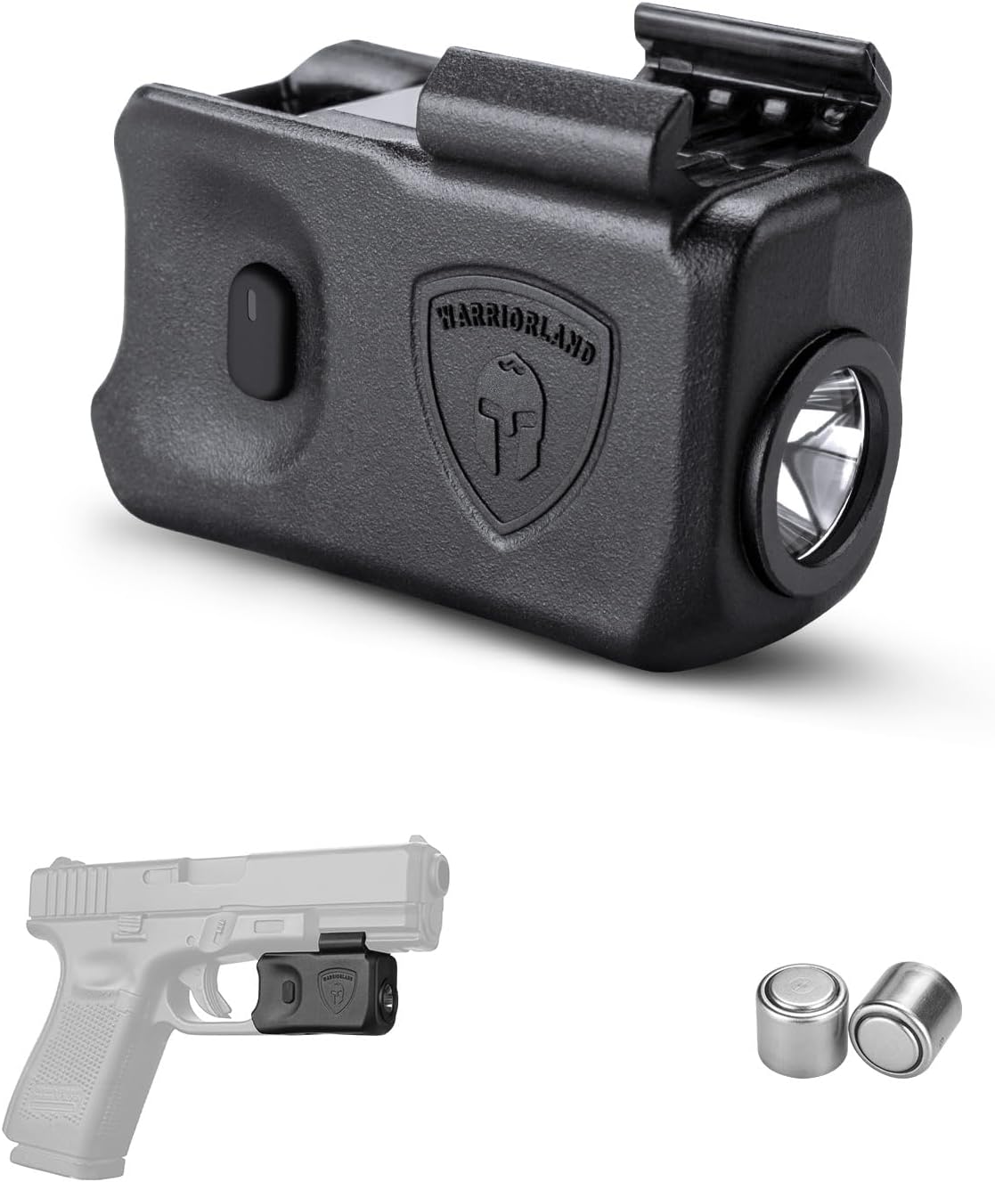 WARRIORLAND Mini Pistol Light with Kydex Holster Tailored Made Compatible with Glock 17/19/21/22 Gen 3 4 5 & G23/32 Gen 4 Pistol, 150 Lumen Glock Railed Handgun Light, LED Tactical Flashlight SL-1 - WARRIORLAND