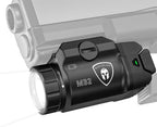 WARRIORLAND 500 Lumen Compact Pistol Light-White LED Tactical Light with Universal Rail Keys-Fits Glock 17/19,SIG SAUER P320,Taurus G2C,Smith&Wesson M&P9-Power Indicator (MB2) - WARRIORLAND