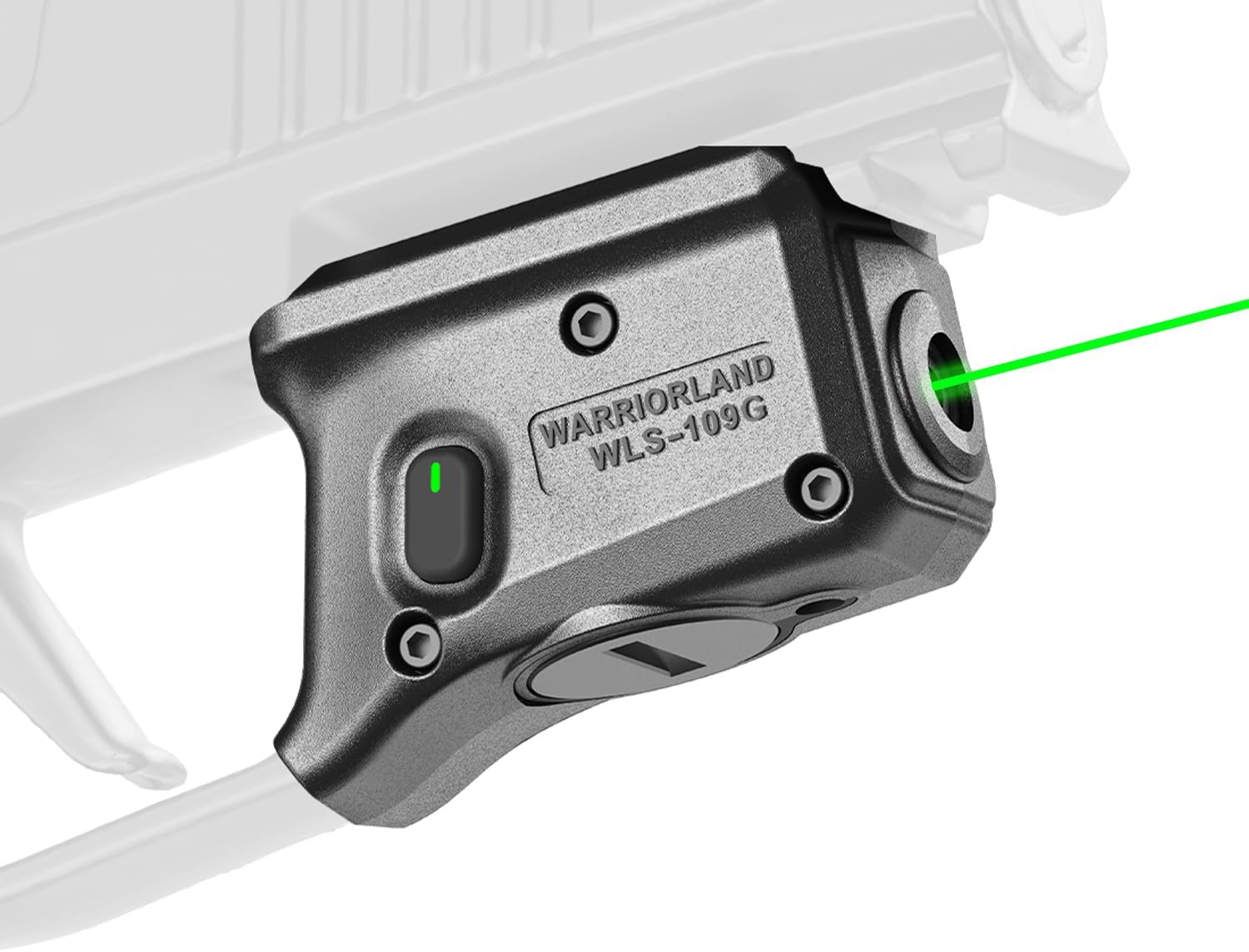 WARRIORLAND Trigger Laser Sight Tailored Fit P365X Macro Green Beam Sight, Gun Sight with Ambidextrous On/Off Switch & Power Indicator, WLS-109G - WARRIORLAND